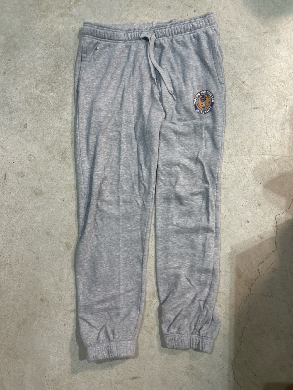 Men's Gray Athletic Joggers with Logo Patch